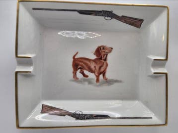 Hermès - Cendrier - Teckel - Porcelaine, Antiquités & Art