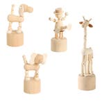 4 Houten Dier Decoratie Scandinavische Stijl Raamdecoratie V, Verzenden, Nieuw