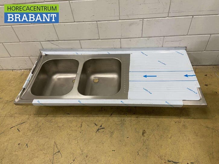 Plan de travail en acier inoxydable Double évier 160 x 70 cm, Articles professionnels, Horeca | Autre, Envoi