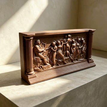Koud aardewerk: Replica van de Muzen Reliëf - 18 cm (Zonder