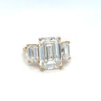Bague - 14 carats Or jaune - 10.21ct. tw. Diamant (Cultivé