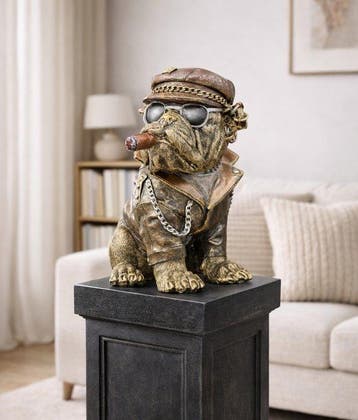 Statue, Cool Bulldog - 21 cm - Résine