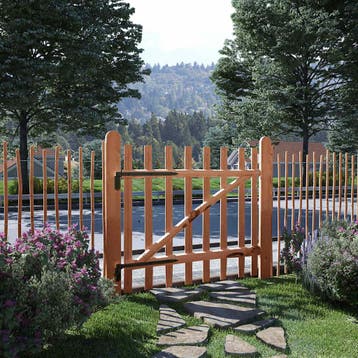 vidaXL Poort enkel 100x90 cm geïmpregneerd hazelaarhout, Verzenden, Nieuw