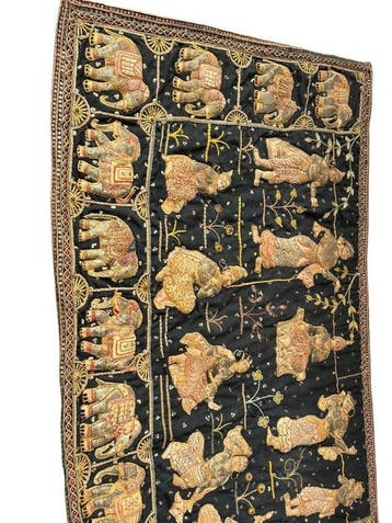textielpaneel Kalaga 138 x 81 cm - Birma - Myanmar (Zonder