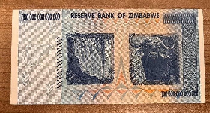 Zimbabwe. - 100 Trillion Dollars - 2008 - Pick 91 (Zonder, Postzegels en Munten, Bankbiljetten | Europa | Niet-Eurobiljetten