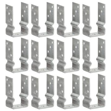 vidaXL Grondankers 12 st 8x6x15 cm gegalvaniseerd staal, Verzenden, Nieuw