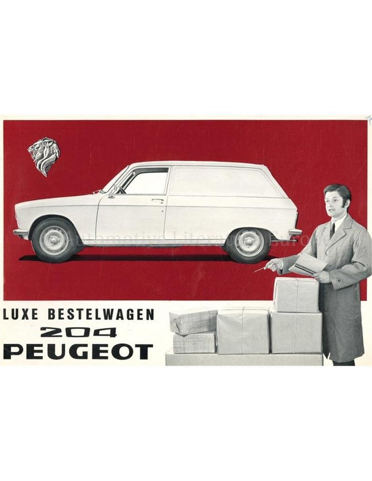 1970 PEUGEOT 204 BESTELWAGEN LEAFLET NEDERLANDS, Boeken, Auto's | Folders en Tijdschriften