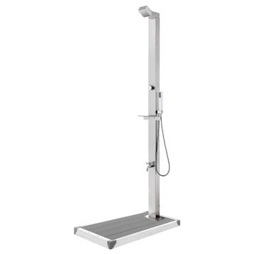 vidaXL Buitendouche met grijze basis 225 cm roestvrij staal, Verzenden