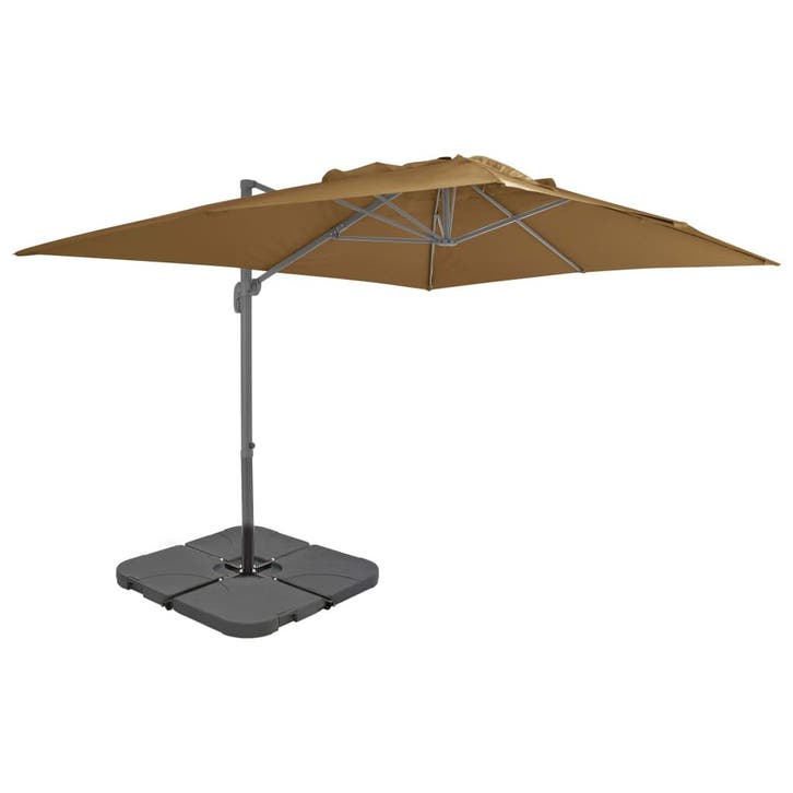 vidaXL Parasol met draagbare voet taupe, Jardin & Terrasse, Parasols, Envoi