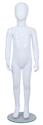 *TIP*  Faceless etalagepop kind glossy wit 5-6 jaar mt 110/, Ophalen of Verzenden