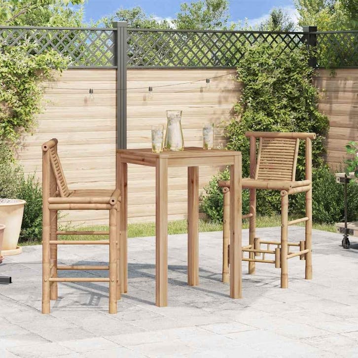 vidaXL Barkrukken 2 st bamboe, Maison & Meubles, Tabourets de bar, Envoi