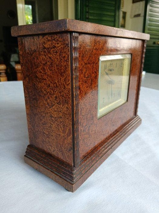 Mechanische spaarpotklok - Art Deco - Verguld messing,, Antiquités & Art, Antiquités | Horloges