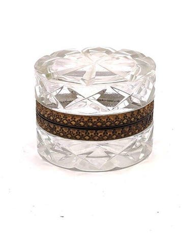 Boîte à bijoux - Coffret en cristal taillé (poids 162 g), Antiquités & Art