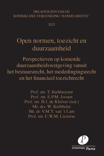 Open normen, toezicht en duurzaamheid / Preadviezen, Verzenden, T. Barkhuysen