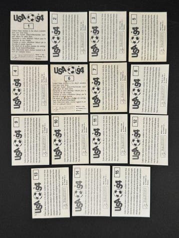 1994 Panini USA 94 World Cup, Stadium complete set #1/15 -