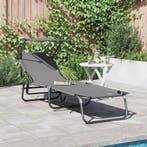 vidaXL Opvouwbare zonnebed Grijs 190 x 57 x 81 cm oxford, Tuin en Terras, Verzenden, Nieuw