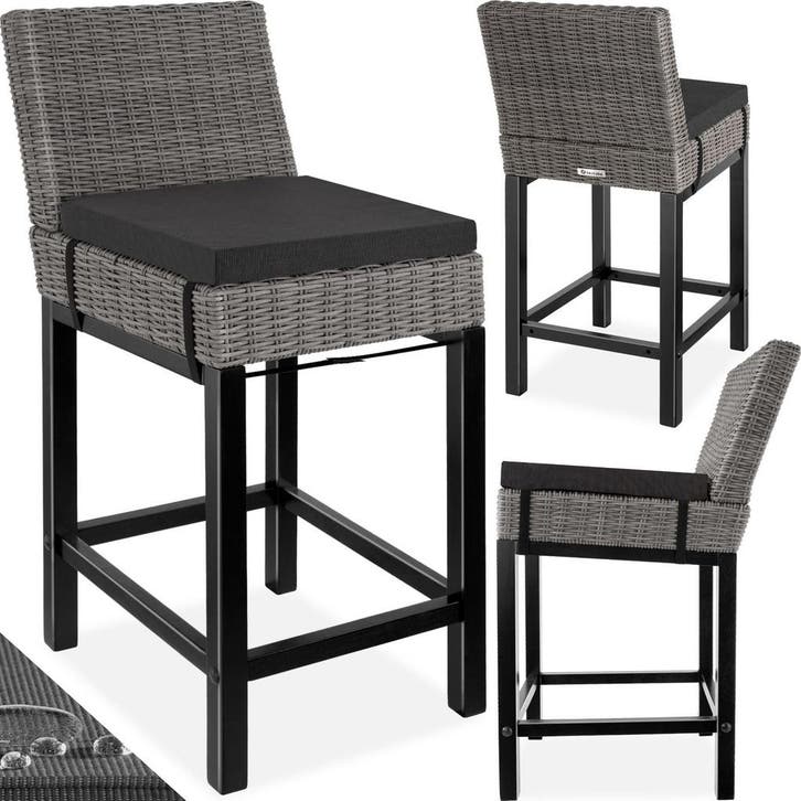 Wicker barkruk Latina - grijs, Jardin & Terrasse, Ensembles de jardin, Envoi