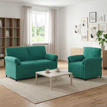 vidaXL bank / zetelstel 2 st Turquoise Fluweel, Verzenden