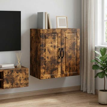 vidaXL Wandkast 59 x 31 x 60 cm Bewerkt hout Gerookt eiken, Verzenden, Nieuw
