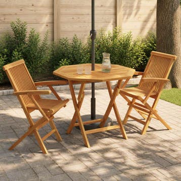 vidaXL 3-delige opvouwbare bistroset voor in de tuin 3 st, Jardin & Terrasse, Verzenden