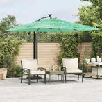 vidaXL Parasol met stalen paal 269x269x235 cm groen, Verzenden