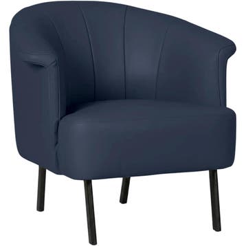 Leren fauteuil Embrace - Toledo Kobalt (blauw), Eigentijds, Klassiek, Modern, Romantisch, Nieuw, Ophalen of Verzenden, 75 tot 100 cm