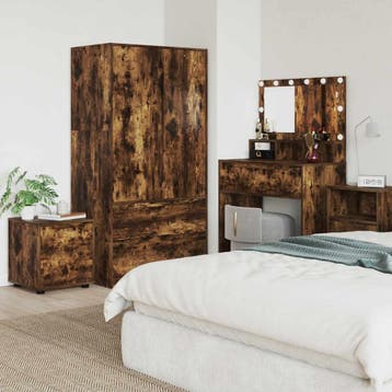 vidaXL Badkamerkast 40,5 x 40 x 44 cm Bewerkt hout Rook, Verzenden, Nieuw