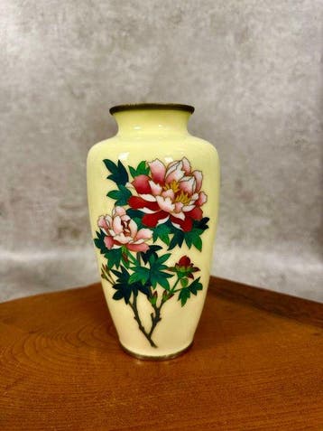 Vaas - Emaille - Japan - SATO Cloisonné Pioenvaas (Zonder