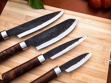 Keukenmes - Kitchen knife set - 719 - Staal, Hout,