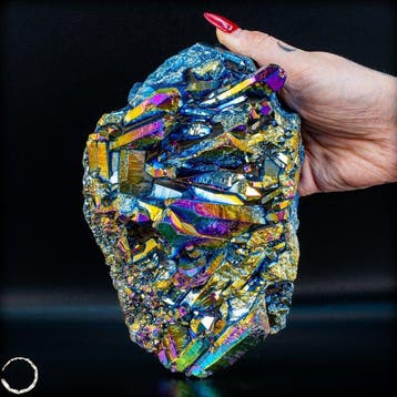 Majestueus Aura-amethist kristalcluster – Kleurkoorts uit