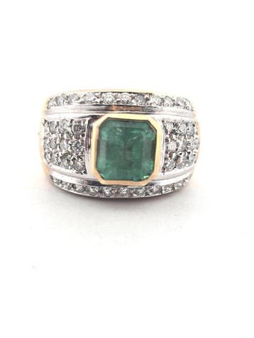 Bague - 18 carats Or jaune, Or blanc - 3.00ct. tw. Émeraude