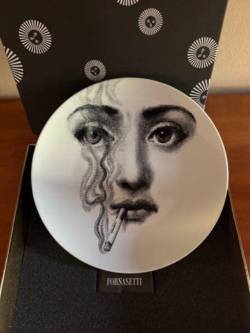 fornasetti milano - Piero Fornasetti - Plat - Porcelaine