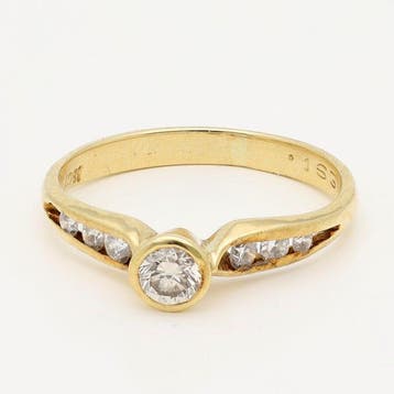 Bague - 18 carats Or jaune - Diamant, Nieuw