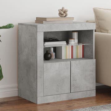 vidaXL Dressoir met LED-verlichting 60,5x37x67 cm betongrijs, Verzenden, Nieuw