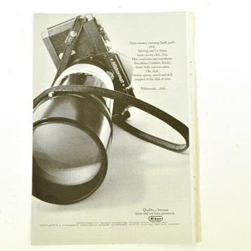 Vintage Nikon Kogaku camera – reclame uit 1971, Collections, Verzenden