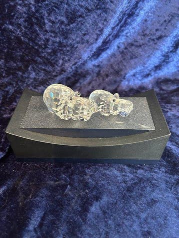 Swarovski - Beeldje - Twee kristallen nijlpaarden (2) -