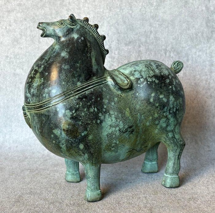 Tang-Dynastie stijl paard (Zonder Minimumprijs) - Brons -, Antiquités & Art, Antiquités | Autres Antiquités