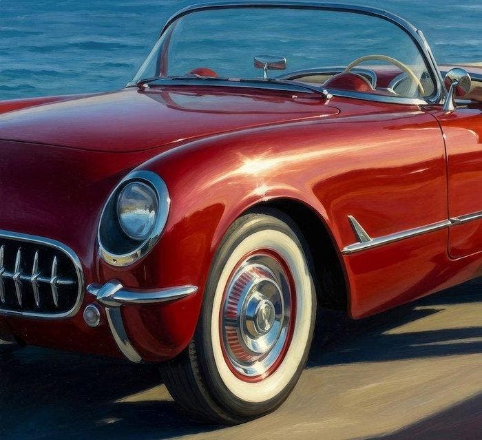 Le Yack - Red Roadster - Hand signed, Antiquités & Art, Art | Objets design