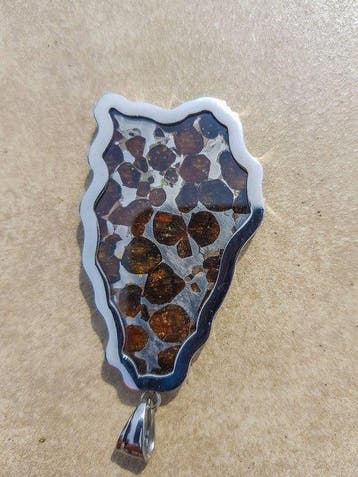 Pallasiet Pendant Sericho Pallasite - Hoogte: 7 cm -