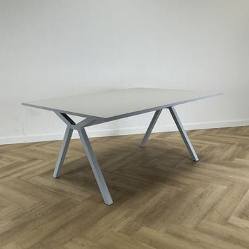 vergadertafel - kantinetafel , 160x120 cm, licht grijs, Bureau