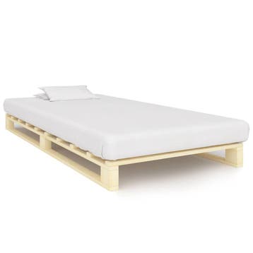 vidaXL Bedframe pallet massief grenenhout 90x200 cm, Verzenden, Nieuw