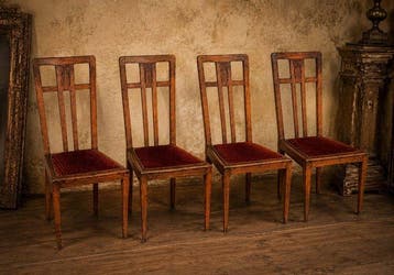 Chaise (4) - Bois, Textile - Chaises anglaises, Antiquités & Art