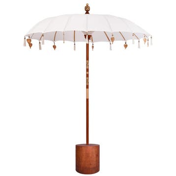 vidaXL Balinese parasol met basis Rond 190 x 190 x 295 cm, Jardin & Terrasse, Parasols, Verzenden