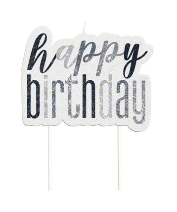 Happy Birthday Kaarsen Set Glitter Zwart 13 delig, Verzenden