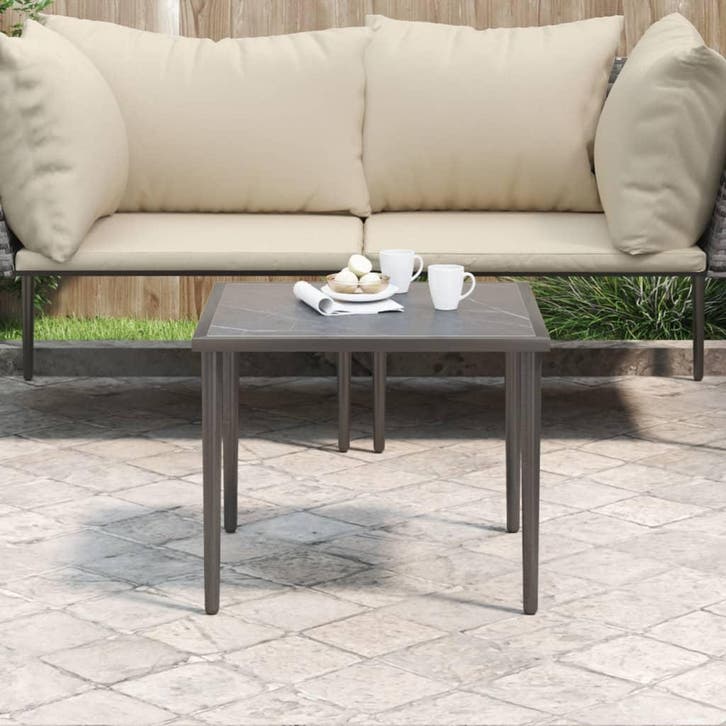 vidaXL Tuintafel 48x48x37 cm staal grijs, Tuin en Terras, Tuinsets en Loungesets, Nieuw, Verzenden
