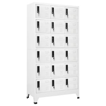 vidaXL Lockerkast 90x40x180 cm staal wit, Verzenden