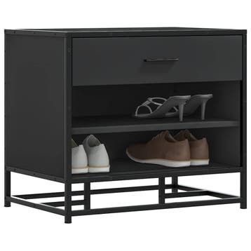 vidaXL Schoenenbank 60x40x53,5 cm bewerkt hout en metaal, Verzenden