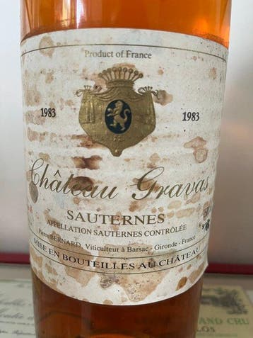 1983 Chateau Gravas - Sauternes - 1 Magnum (1,5 L)