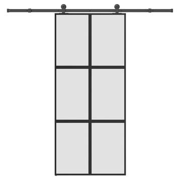 vidaXL Schuifdeur met beslag 90x205 cm gehard glas en, Doe-het-zelf en Bouw, Verzenden, Nieuw