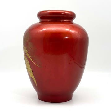 Vaas - Plastic, Grote Japanse vermiljoenkleurige decoratieve